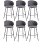 Modern Style Upholstered Counter Stool Low Back Bar Stool for Living Room