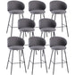 Modern Style Upholstered Counter Stool Low Back Bar Stool for Living Room