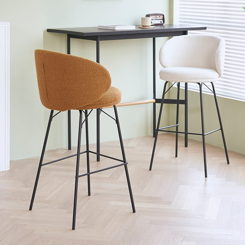 Modern Style Upholstered Counter Stool Low Back Bar Stool for Living Room