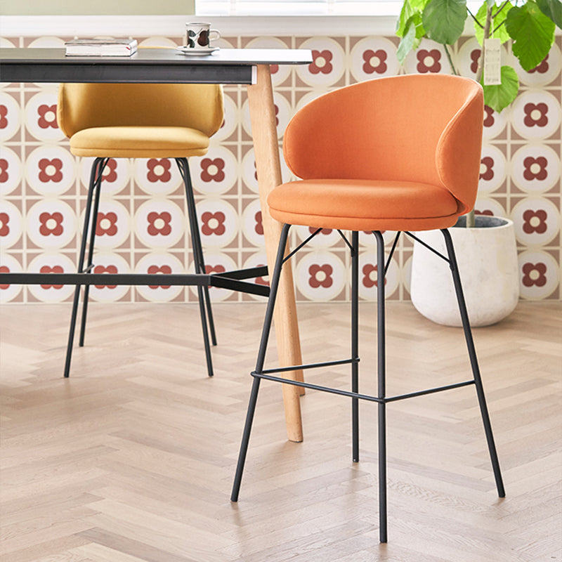 Modern Style Upholstered Counter Stool Low Back Bar Stool for Living Room