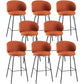 Modern Style Upholstered Counter Stool Low Back Bar Stool for Living Room