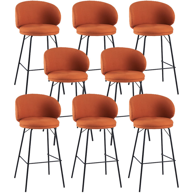 Modern Style Upholstered Counter Stool Low Back Bar Stool for Living Room