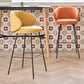 Modern Style Upholstered Counter Stool Low Back Bar Stool for Living Room