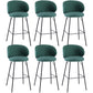 Modern Style Upholstered Counter Stool Low Back Bar Stool for Living Room
