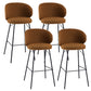 Modern Style Upholstered Counter Stool Low Back Bar Stool for Living Room