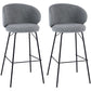 Modern Style Upholstered Counter Stool Low Back Bar Stool for Living Room