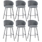 Modern Style Upholstered Counter Stool Low Back Bar Stool for Living Room