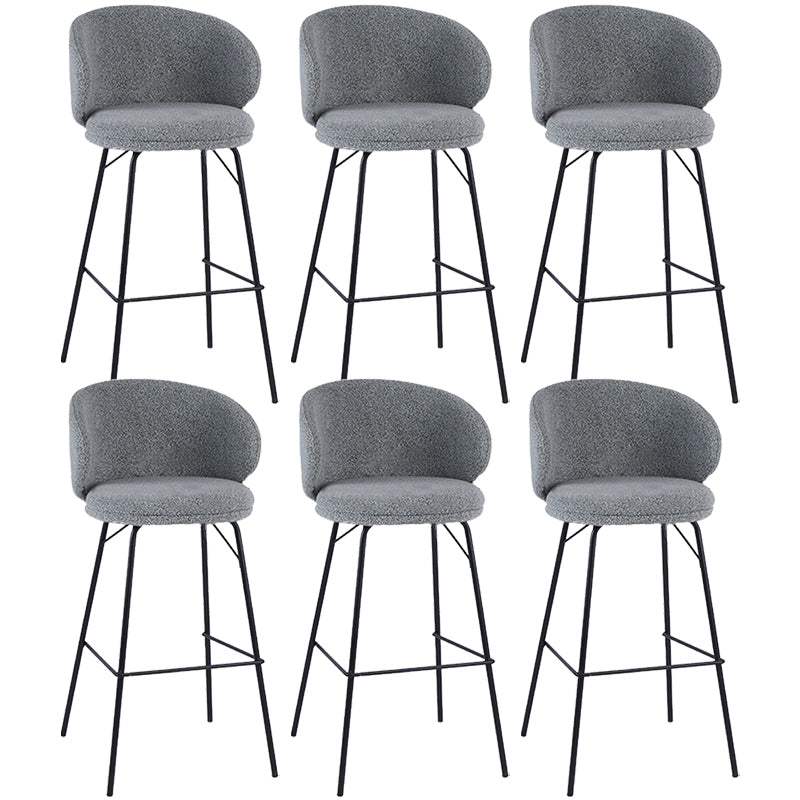 Modern Style Upholstered Counter Stool Low Back Bar Stool for Living Room