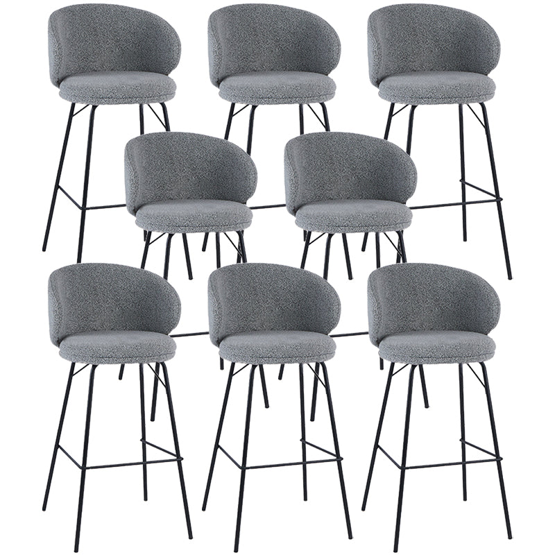 Modern Style Upholstered Counter Stool Low Back Bar Stool for Living Room