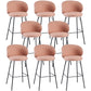 Modern Style Upholstered Counter Stool Low Back Bar Stool for Living Room