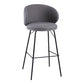 Modern Style Upholstered Counter Stool Low Back Bar Stool for Living Room