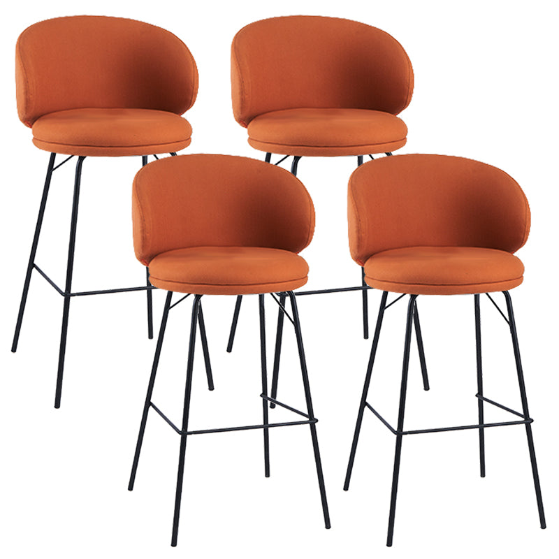 Modern Style Upholstered Counter Stool Low Back Bar Stool for Living Room