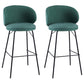 Modern Style Upholstered Counter Stool Low Back Bar Stool for Living Room