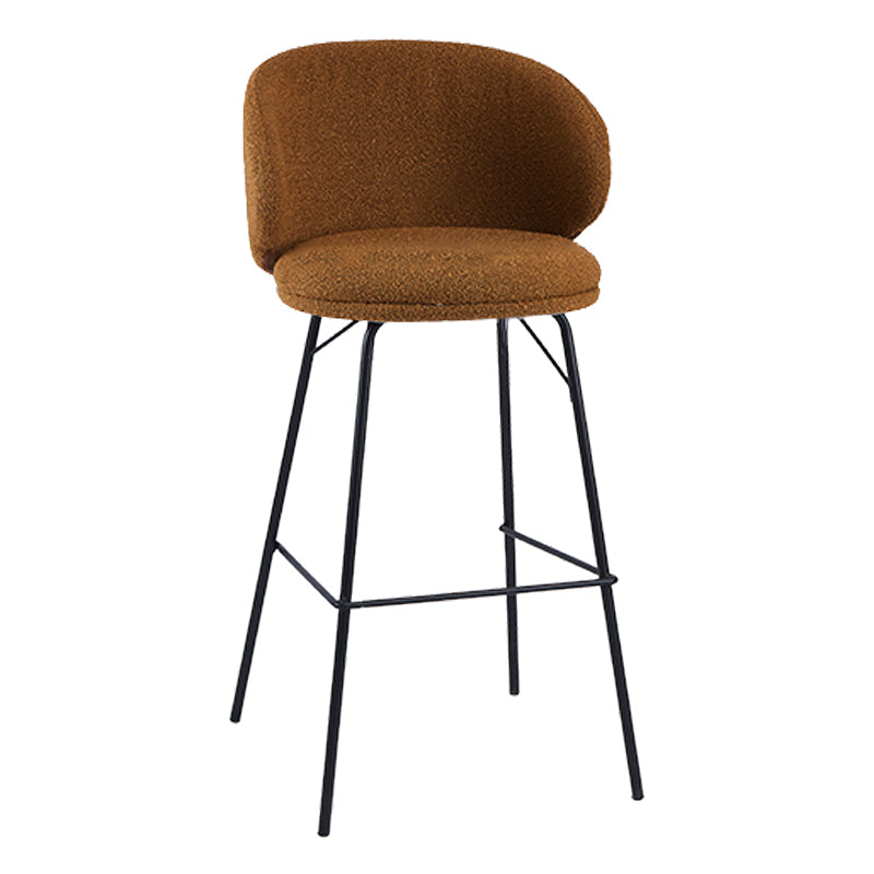 Modern Style Upholstered Counter Stool Low Back Bar Stool for Living Room