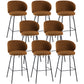 Modern Style Upholstered Counter Stool Low Back Bar Stool for Living Room
