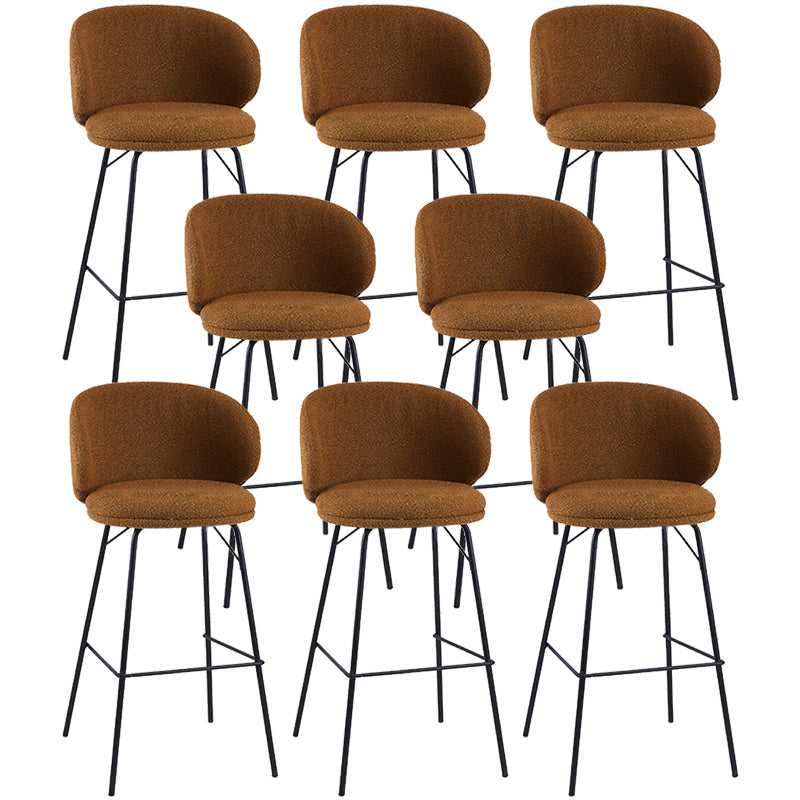 Modern Style Upholstered Counter Stool Low Back Bar Stool for Living Room
