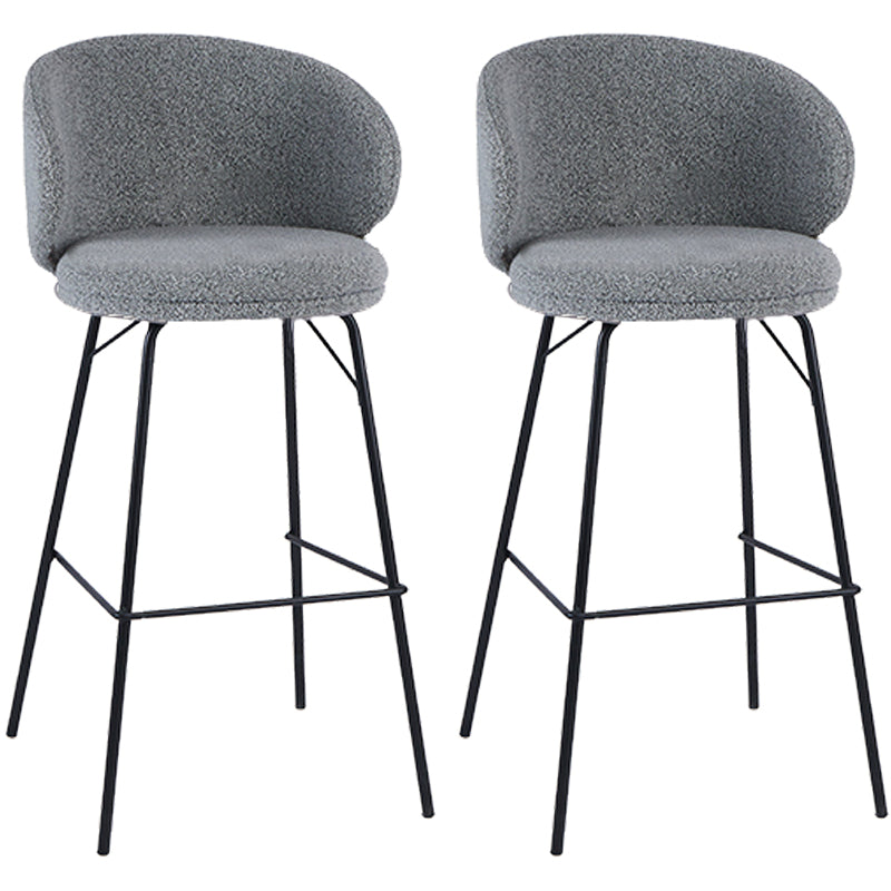 Modern Style Upholstered Counter Stool Low Back Bar Stool for Living Room