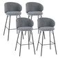 Modern Style Upholstered Counter Stool Low Back Bar Stool for Living Room