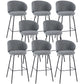 Modern Style Upholstered Counter Stool Low Back Bar Stool for Living Room
