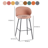 Modern Style Upholstered Counter Stool Low Back Bar Stool for Living Room