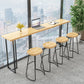 Tabouret de comptoir en bois de style contemporain Tabouret de bar sans dossier avec pieds en métal