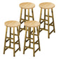 Tabouret de comptoir en bois de style contemporain Tabouret de bar sans dossier avec pieds en métal
