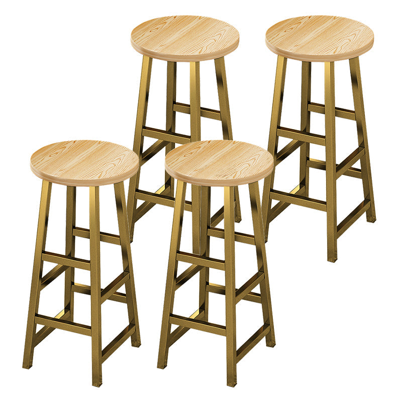 Tabouret de comptoir en bois de style contemporain Tabouret de bar sans dossier avec pieds en métal
