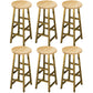 Tabouret de comptoir en bois de style contemporain Tabouret de bar sans dossier avec pieds en métal