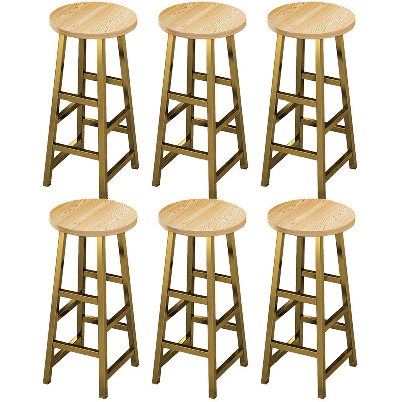 Tabouret de comptoir en bois de style contemporain Tabouret de bar sans dossier avec pieds en métal