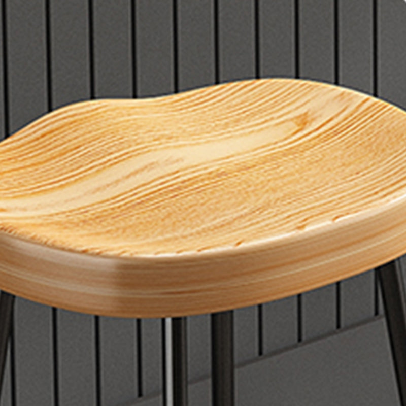 Tabouret de comptoir en bois de style contemporain Tabouret de bar sans dossier avec pieds en métal
