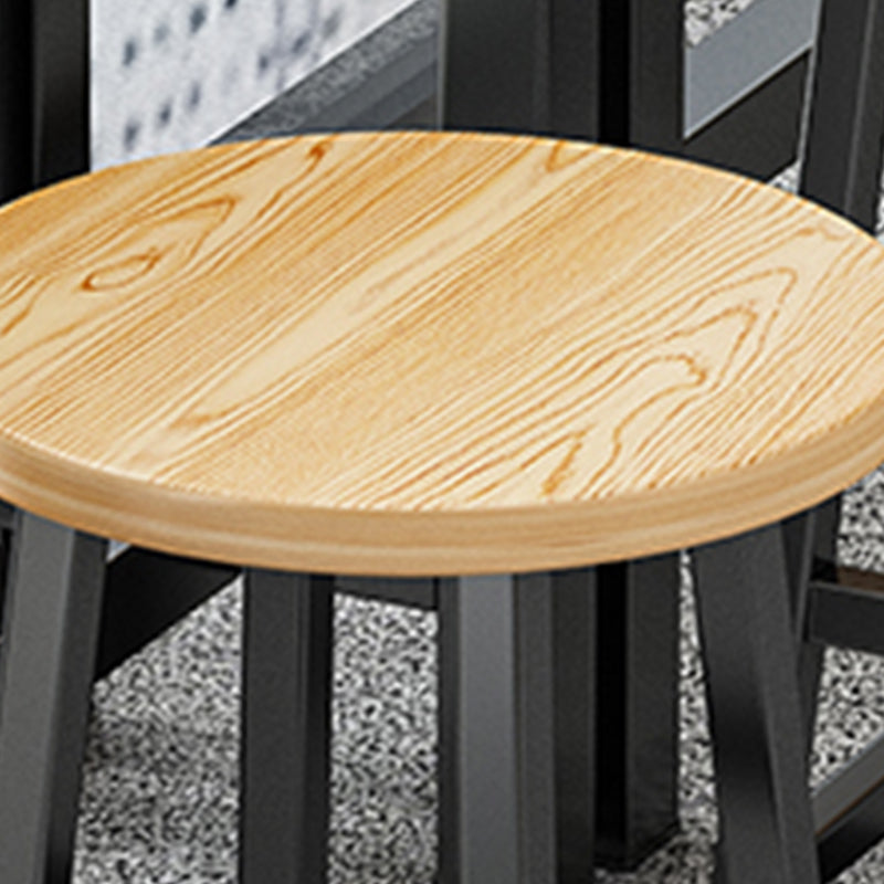 Tabouret de comptoir en bois de style contemporain Tabouret de bar sans dossier avec pieds en métal