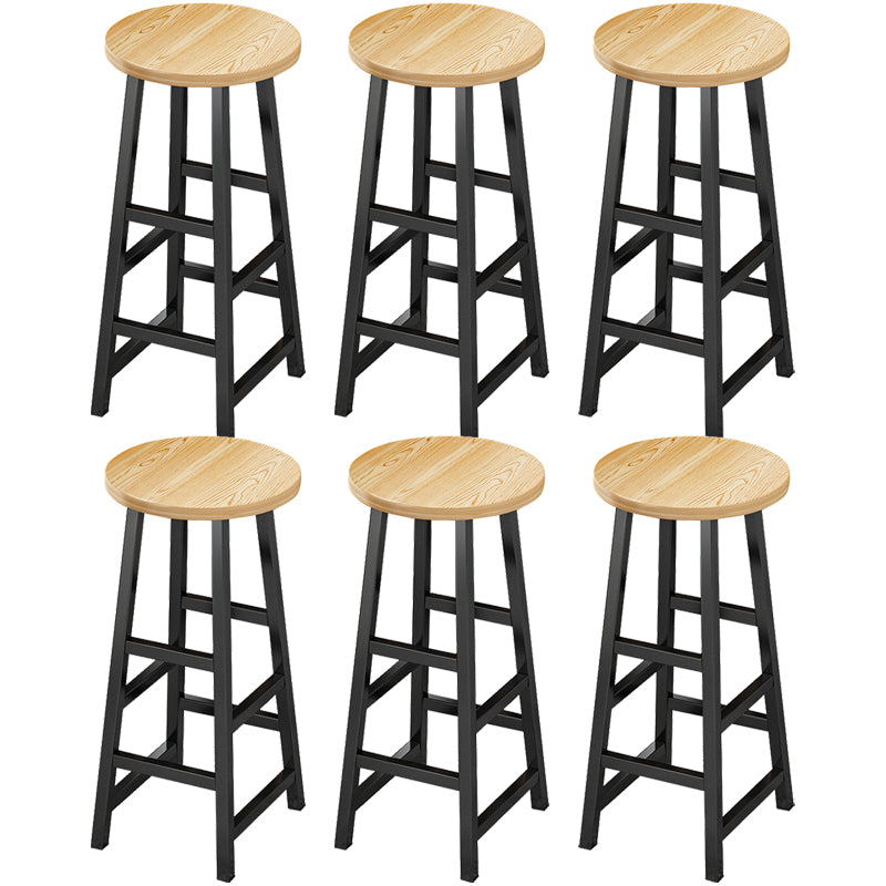 Tabouret de comptoir en bois de style contemporain Tabouret de bar sans dossier avec pieds en métal