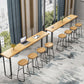 Tabouret de comptoir en bois de style contemporain Tabouret de bar sans dossier avec pieds en métal