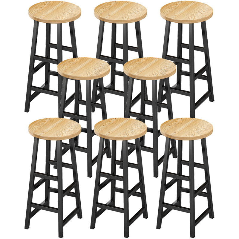 Tabouret de comptoir en bois de style contemporain Tabouret de bar sans dossier avec pieds en métal
