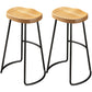 Tabouret de comptoir en bois de style contemporain Tabouret de bar sans dossier avec pieds en métal