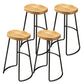 Tabouret de comptoir en bois de style contemporain Tabouret de bar sans dossier avec pieds en métal