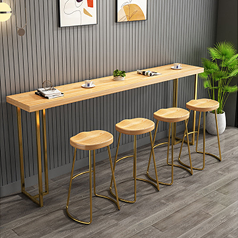 Tabouret de comptoir en bois de style contemporain Tabouret de bar sans dossier avec pieds en métal