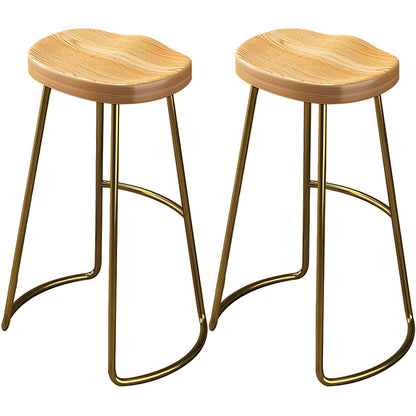 Tabouret de comptoir en bois de style contemporain Tabouret de bar sans dossier avec pieds en métal