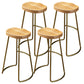 Tabouret de comptoir en bois de style contemporain Tabouret de bar sans dossier avec pieds en métal