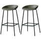 Contemporary Faux Leather Counter Stool Counter Height Bar Stool with Footrest Army Green 2 Piece Set Clearhalo 'Bar Furniture' 'Bar Stools' 'bar_stools' 'furn' 'furn_bar_stools' 'Furniture' 'Kitchen & Dining Furniture' 6244973