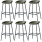 Contemporary Faux Leather Counter Stool Counter Height Bar Stool with Footrest Army Green 6 Piece Set Clearhalo 'Bar Furniture' 'Bar Stools' 'bar_stools' 'furn' 'furn_bar_stools' 'Furniture' 'Kitchen & Dining Furniture' 6244978