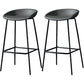 Contemporary Faux Leather Counter Stool Counter Height Bar Stool with Footrest Dark Gray 2 Piece Set Clearhalo 'Bar Furniture' 'Bar Stools' 'bar_stools' 'furn' 'furn_bar_stools' 'Furniture' 'Kitchen & Dining Furniture' 6244983