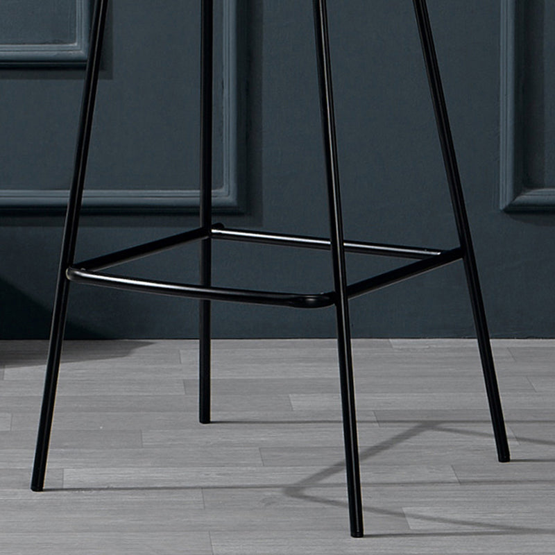 Contemporary Faux Leather Counter Stool Counter Height Bar Stool with Footrest Clearhalo 'Bar Furniture' 'Bar Stools' 'bar_stools' 'furn' 'furn_bar_stools' 'Furniture' 'Kitchen & Dining Furniture' 6244985