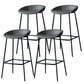 Contemporary Faux Leather Counter Stool Counter Height Bar Stool with Footrest Dark Gray 4 Piece Set Clearhalo 'Bar Furniture' 'Bar Stools' 'bar_stools' 'furn' 'furn_bar_stools' 'Furniture' 'Kitchen & Dining Furniture' 6244986