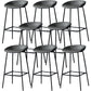 Contemporary Faux Leather Counter Stool Counter Height Bar Stool with Footrest Dark Gray 8 Piece Set Clearhalo 'Bar Furniture' 'Bar Stools' 'bar_stools' 'furn' 'furn_bar_stools' 'Furniture' 'Kitchen & Dining Furniture' 6244990