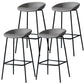Contemporary Faux Leather Counter Stool Counter Height Bar Stool with Footrest Grey 4 Piece Set Clearhalo 'Bar Furniture' 'Bar Stools' 'bar_stools' 'furn' 'furn_bar_stools' 'Furniture' 'Kitchen & Dining Furniture' 6244994