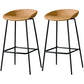Contemporary Faux Leather Counter Stool Counter Height Bar Stool with Footrest Brown 2 Piece Set Clearhalo 'Bar Furniture' 'Bar Stools' 'bar_stools' 'furn' 'furn_bar_stools' 'Furniture' 'Kitchen & Dining Furniture' 6245000