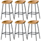 Contemporary Faux Leather Counter Stool Counter Height Bar Stool with Footrest Brown 6 Piece Set Clearhalo 'Bar Furniture' 'Bar Stools' 'bar_stools' 'furn' 'furn_bar_stools' 'Furniture' 'Kitchen & Dining Furniture' 6245002