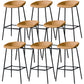 Contemporary Faux Leather Counter Stool Counter Height Bar Stool with Footrest Brown 8 Piece Set Clearhalo 'Bar Furniture' 'Bar Stools' 'bar_stools' 'furn' 'furn_bar_stools' 'Furniture' 'Kitchen & Dining Furniture' 6245003