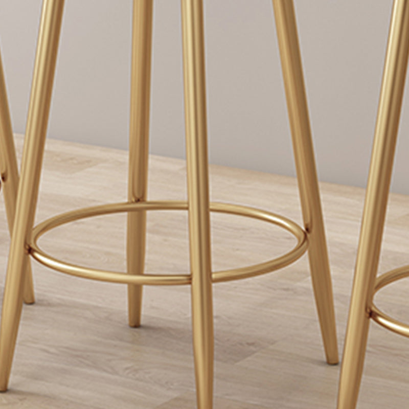 Tabouret de bar à ossature en métal moderne Bas dossier rond sans repose-pied avec repose-pieds